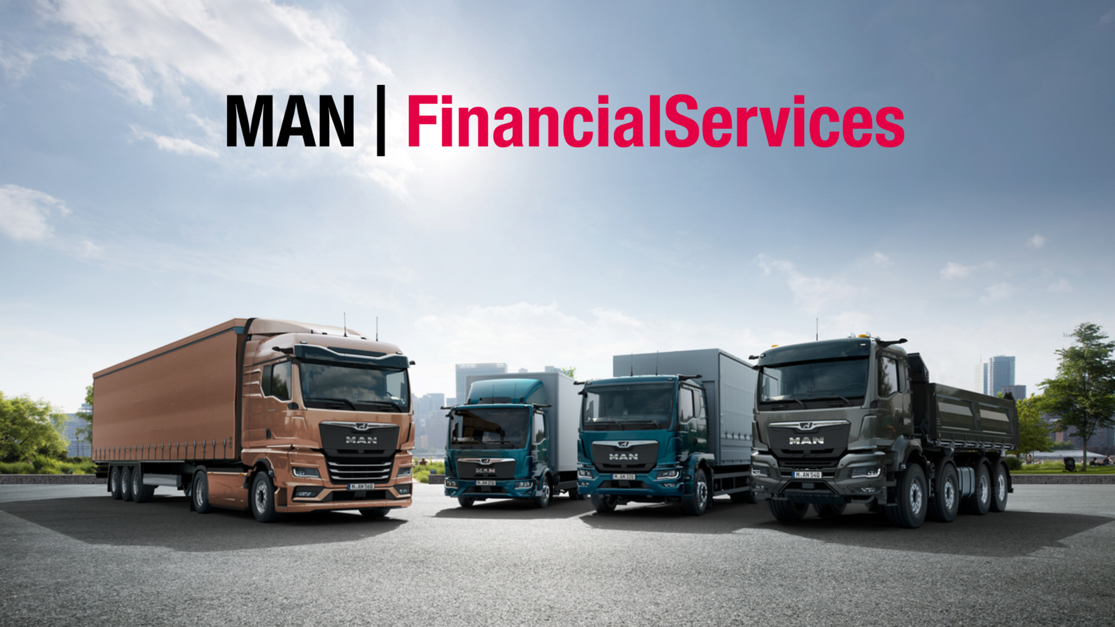 MAN truck, van and bus of the latest generation side by side